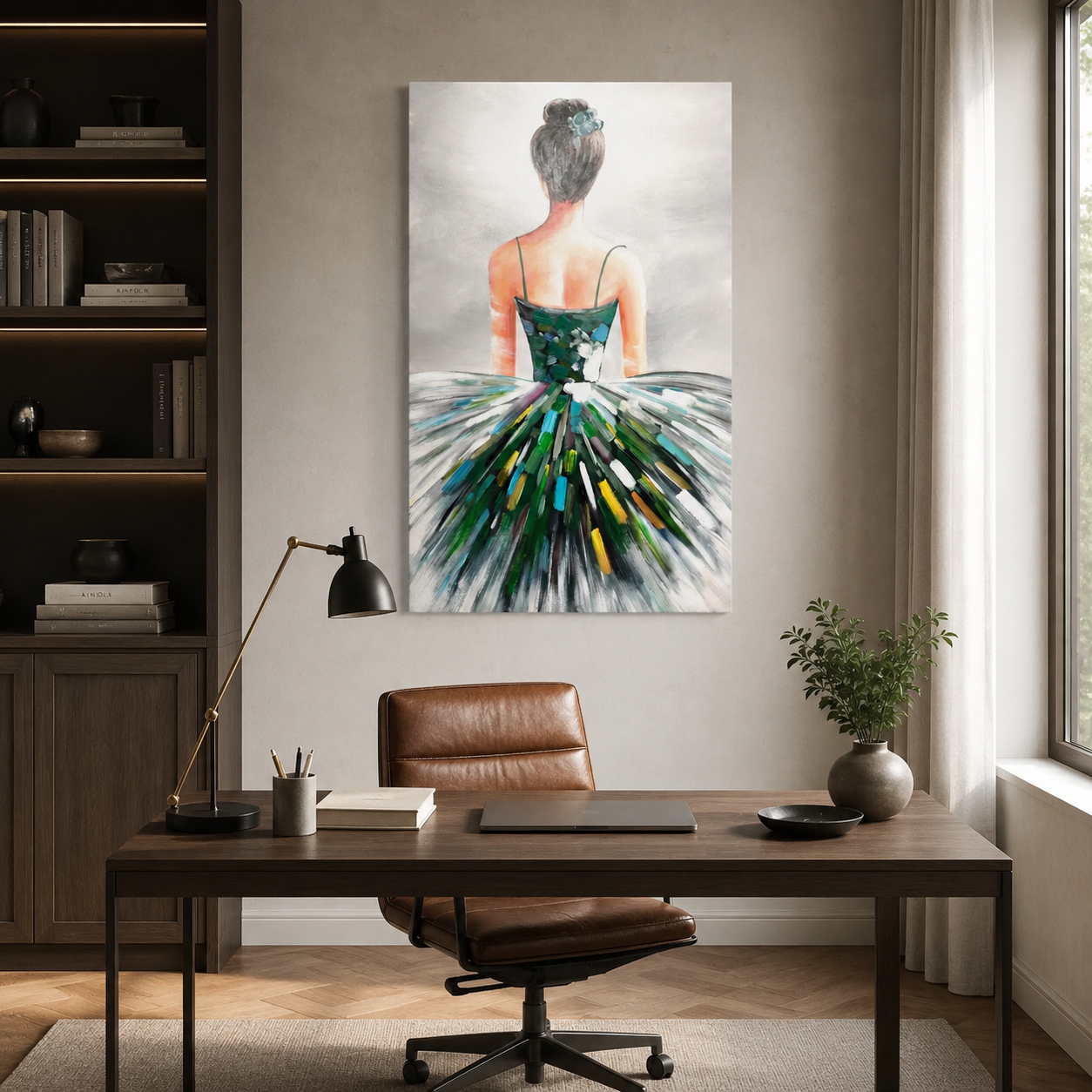 Abstract Green Dress Dancer