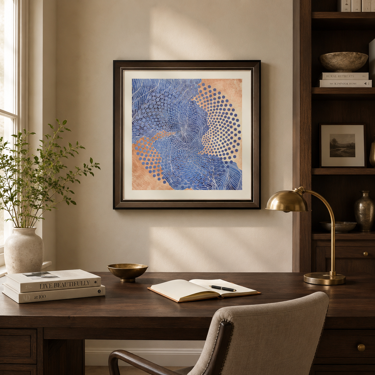 Indigo Tide Geometric Wave