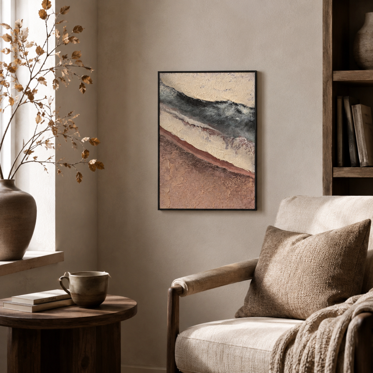 Minimalist Neutral Impasto Beach