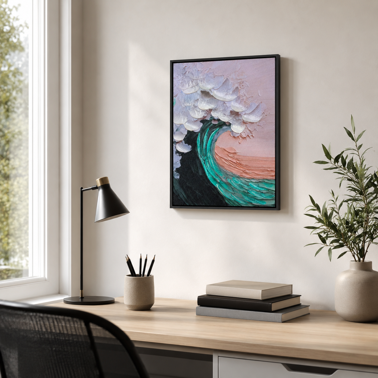 Modern Coastal Impasto Surf