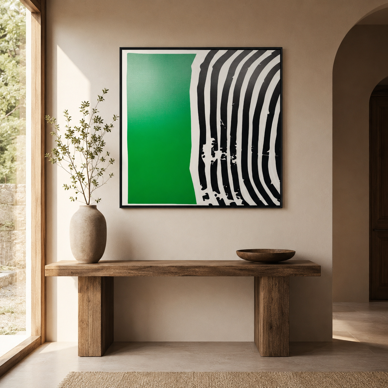 Modern Geometric Green & Black