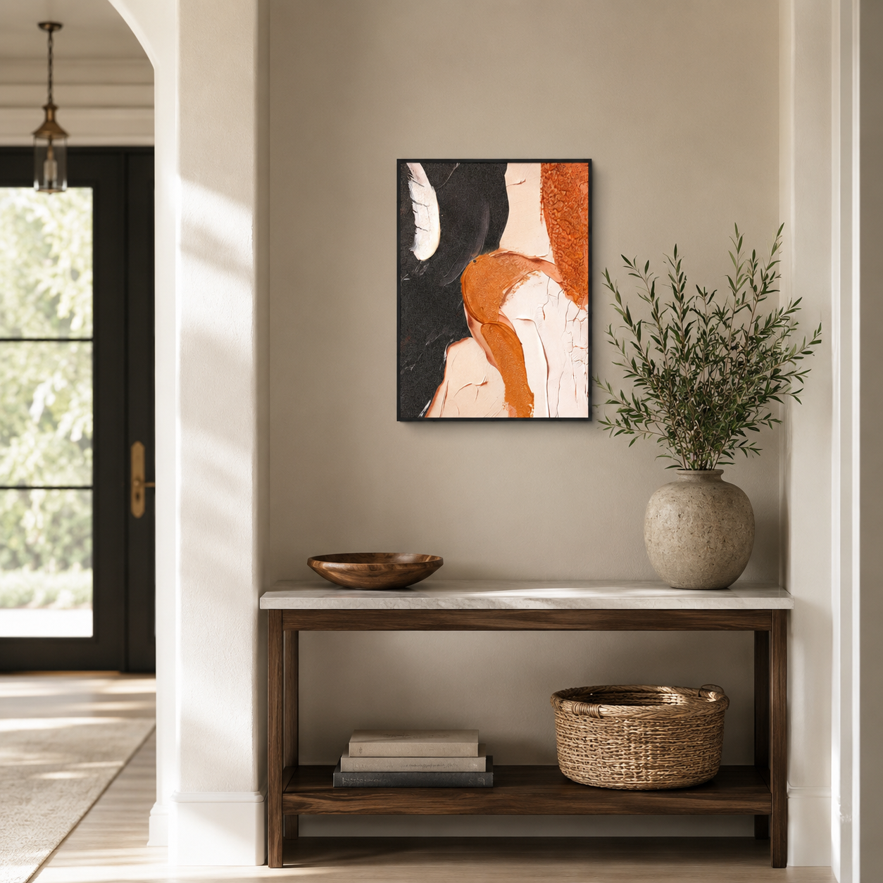 Modern Minimalist Metallic Impasto