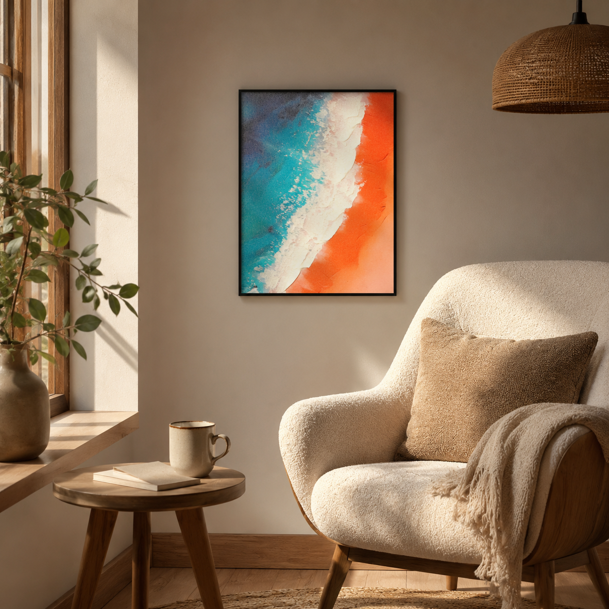 Vibrant Aerial Beach Impasto