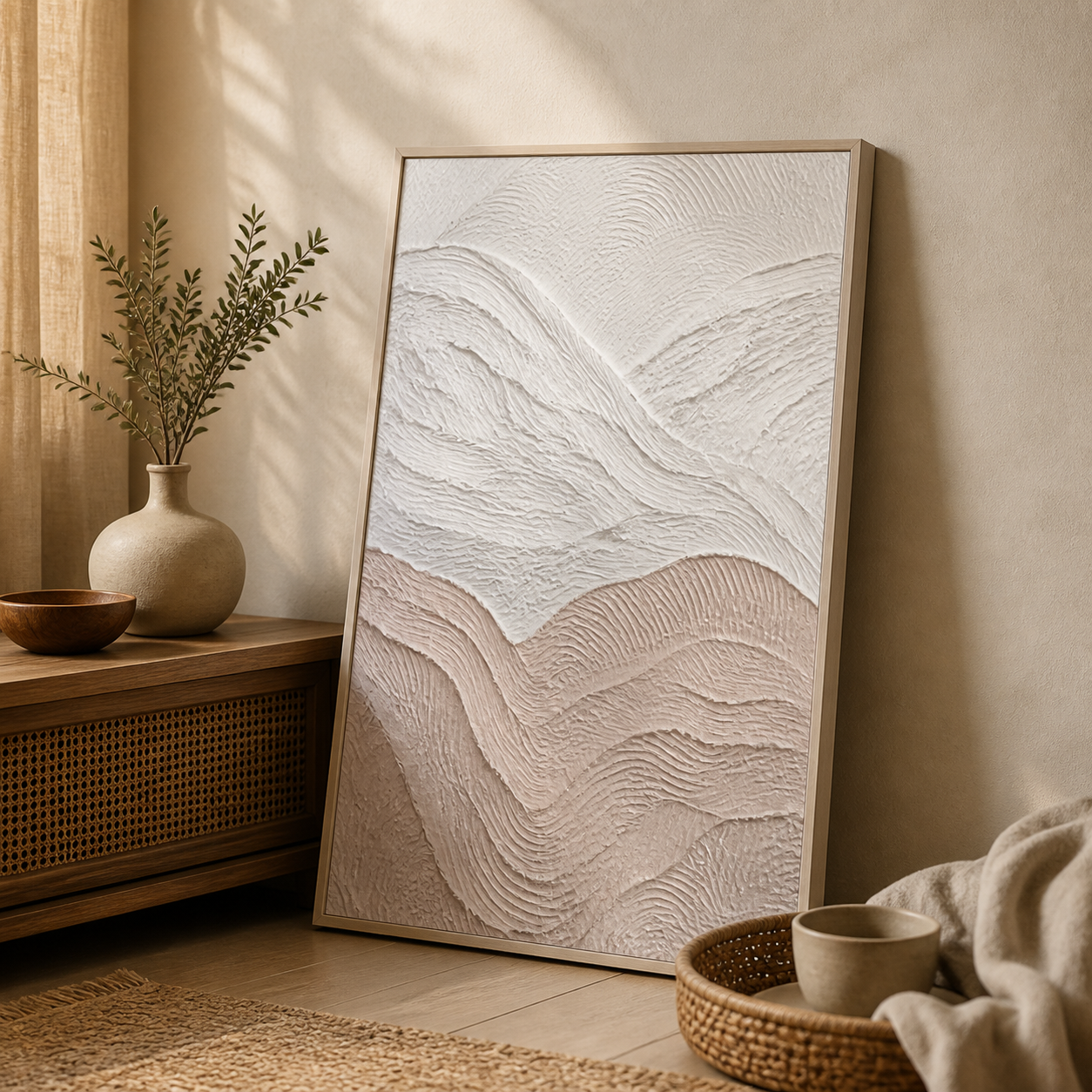 Beige & Cream Abstract Sand Dunes