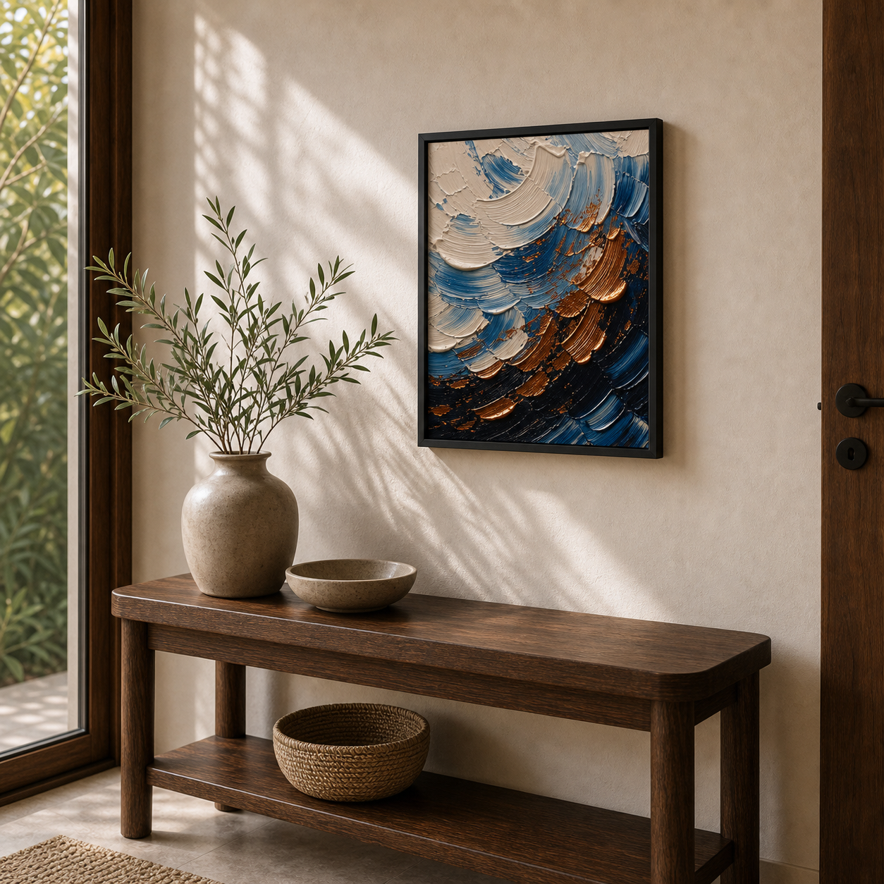 Modern Impasto Blue Gold
