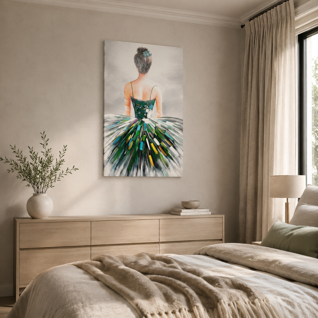 Abstract Green Dress Dancer
