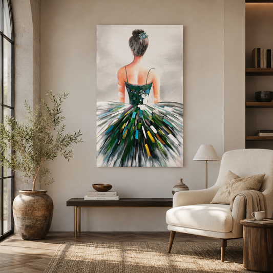 Abstract Green Dress Dancer