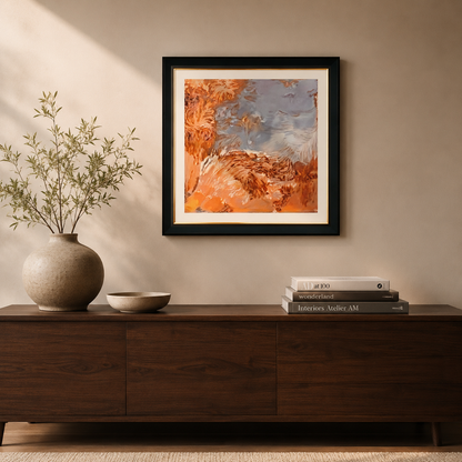 Abstract Orange Fluid Swirl