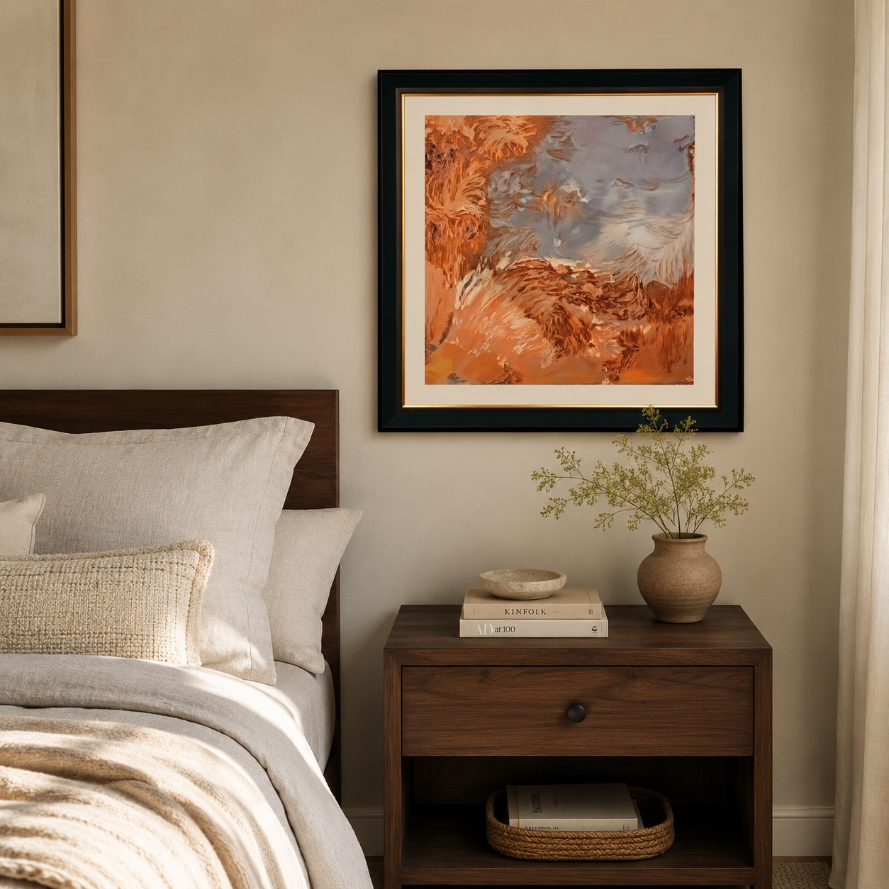 Abstract Orange Fluid Swirl