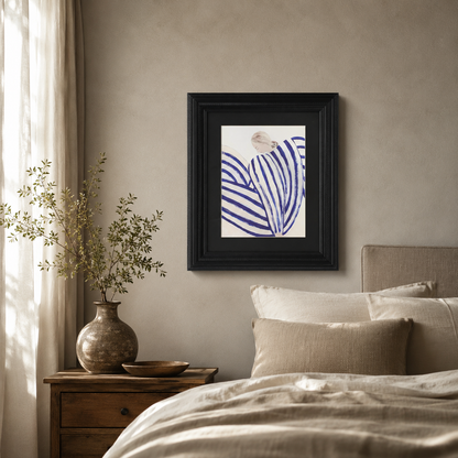 Blue & White Striped Figure