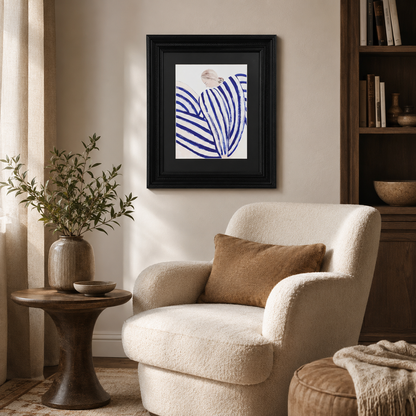 Blue & White Striped Figure