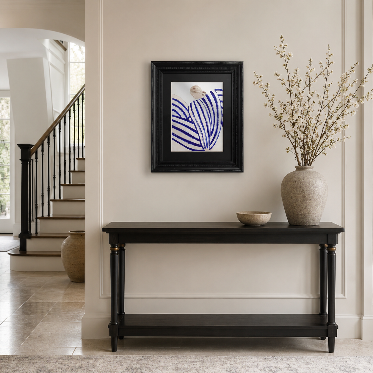 Blue & White Striped Figure
