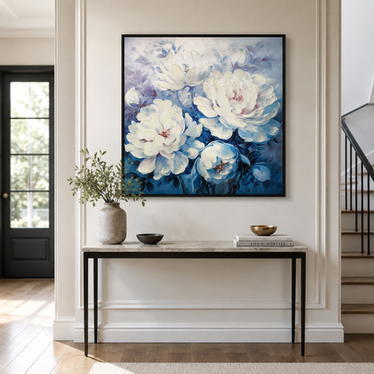 Blue and White Peony