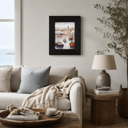 Coastal Harbor Watercolor