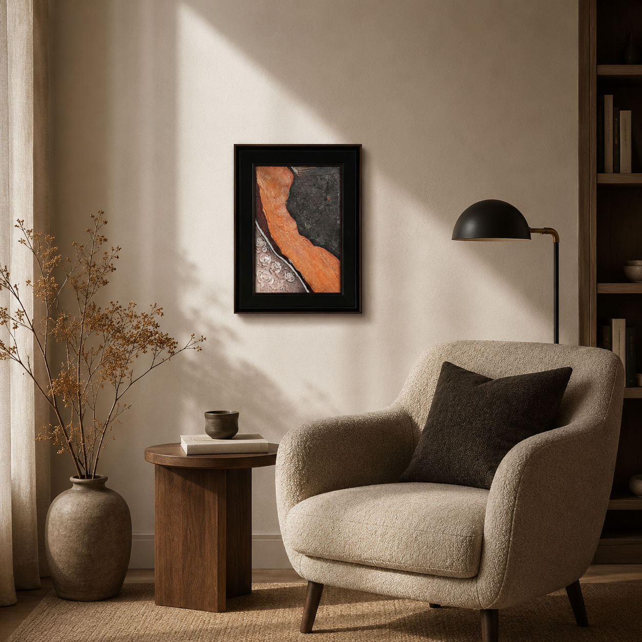 Copper Orange Wave & Black Texture