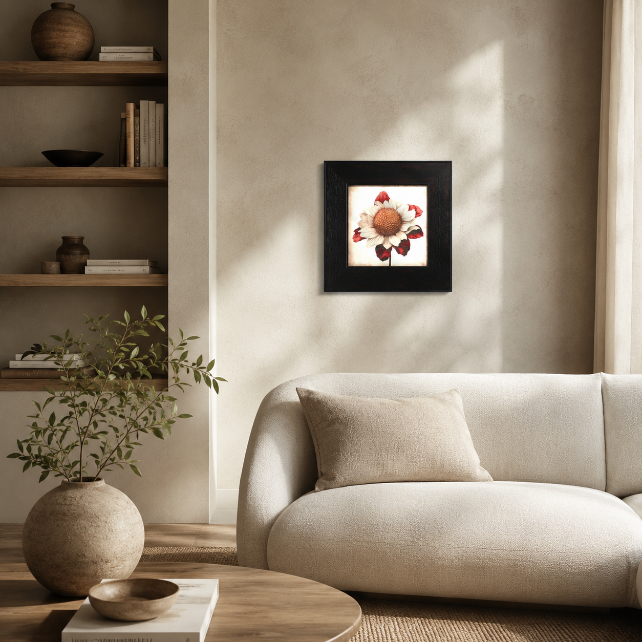 Cream & Burgundy Flower