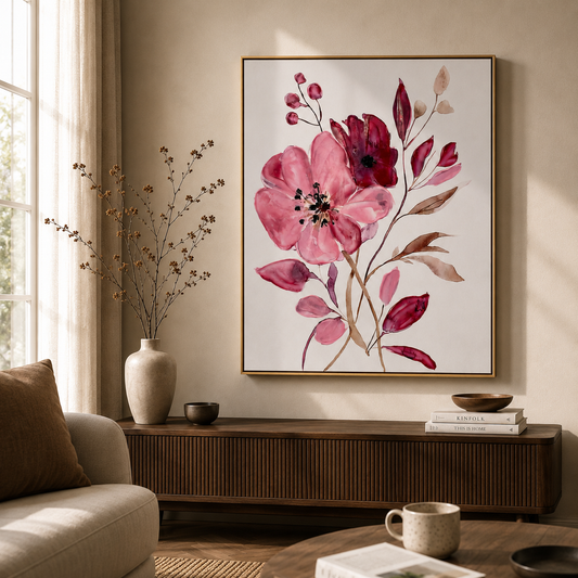 Crimson Bloom — Floral Wall Art