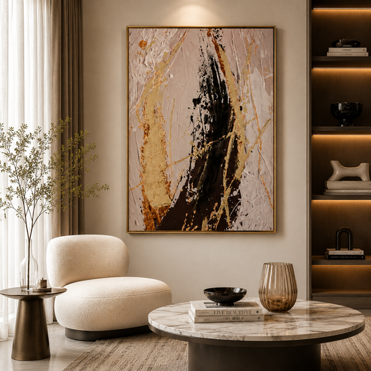 Gilded Motion — Textured Abstract Wall Art