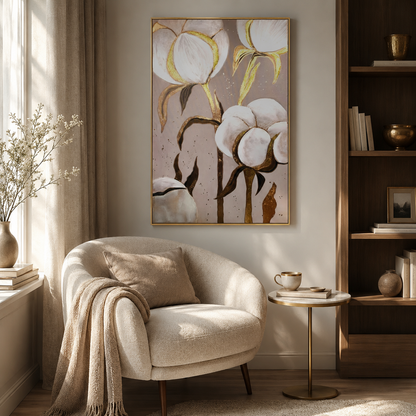 Gold & White Cotton