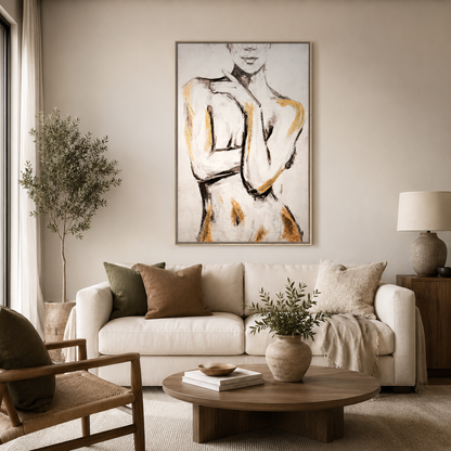 Gold & White Body Sketch