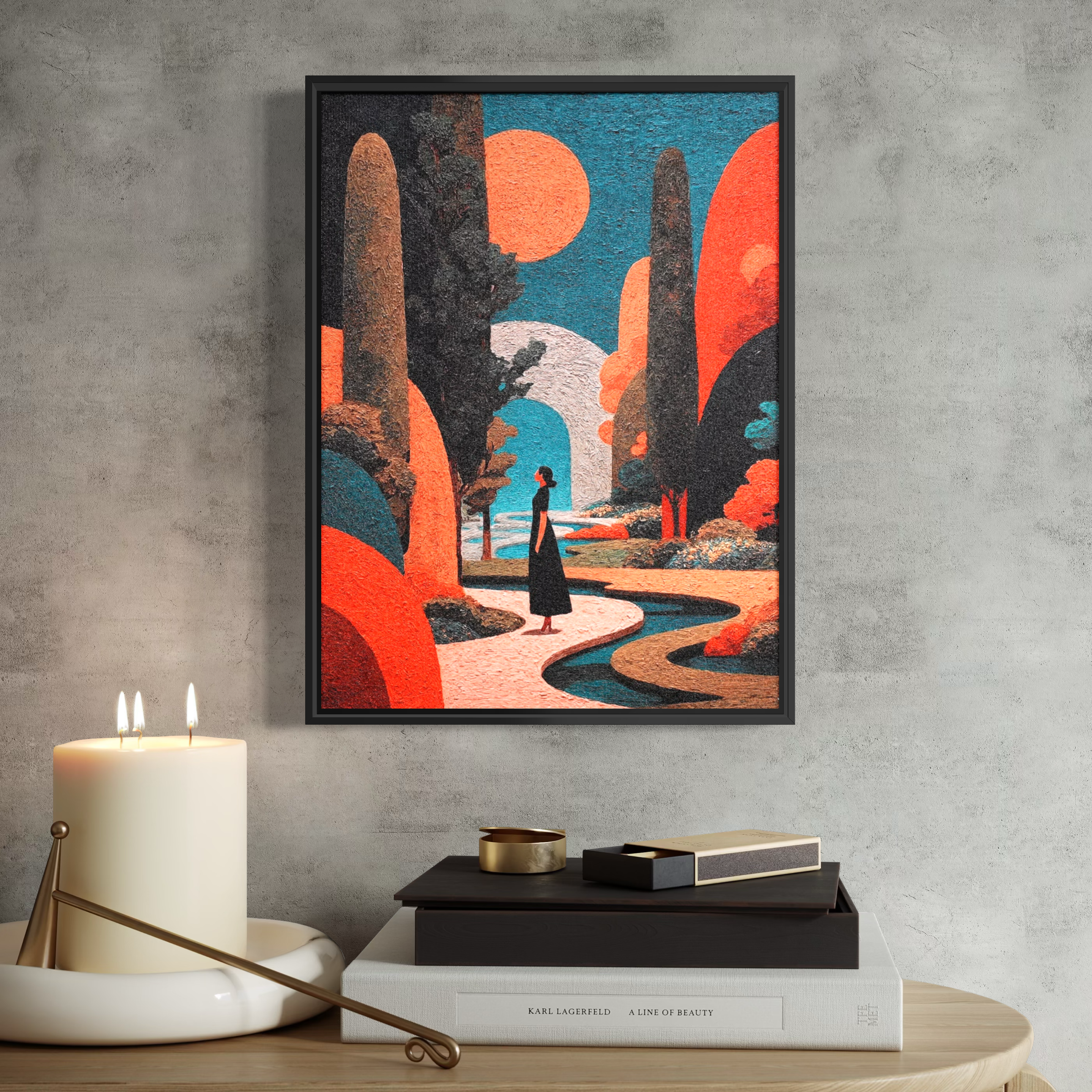 Modern Abstract Crashing Wave Wall Art | Semi-Hand-Painted Canvas 30x40cm Aluminum Frame