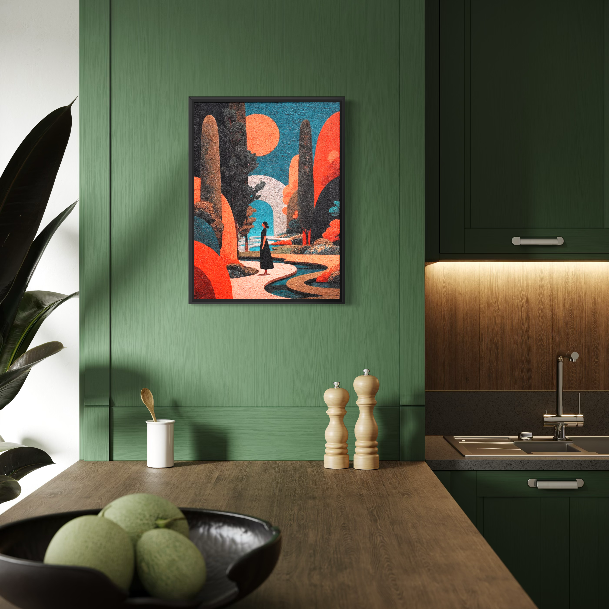 Modern Abstract Crashing Wave Wall Art | Semi-Hand-Painted Canvas 30x40cm Aluminum Frame