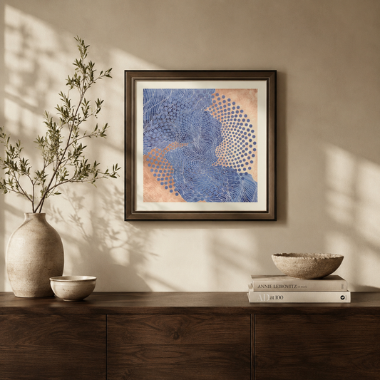 Indigo Tide Geometric Wave