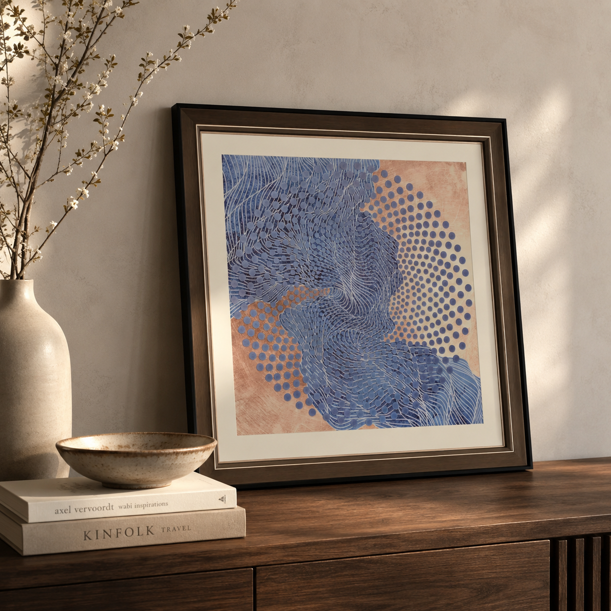 Indigo Tide Geometric Wave