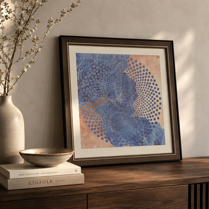 Indigo Tide Geometric Wave