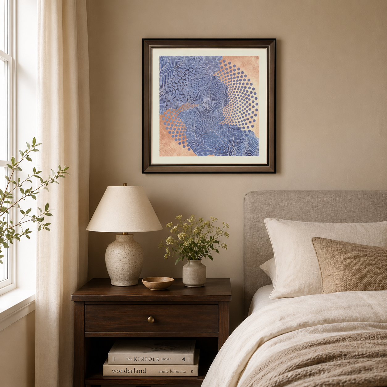 Indigo Tide Geometric Wave