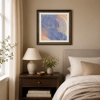 Indigo Tide Geometric Wave