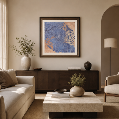 Indigo Tide Geometric Wave