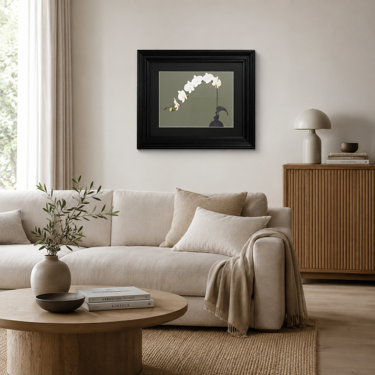 Minimalist Botanical on Sage Green