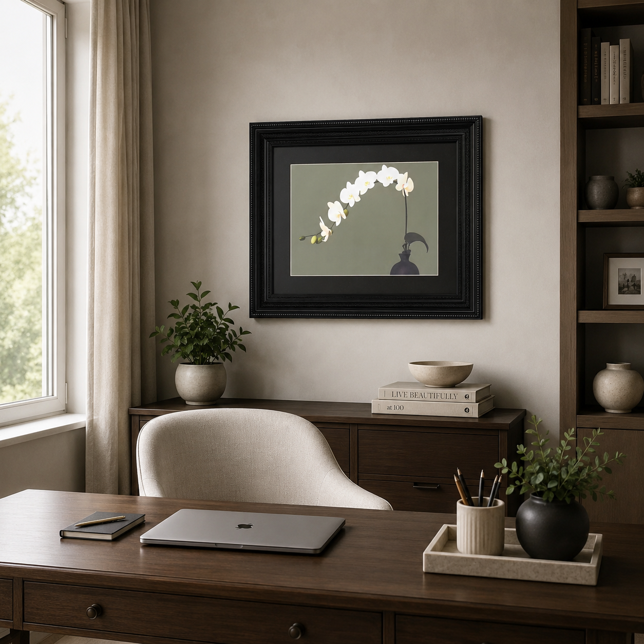 Minimalist Botanical on Sage Green