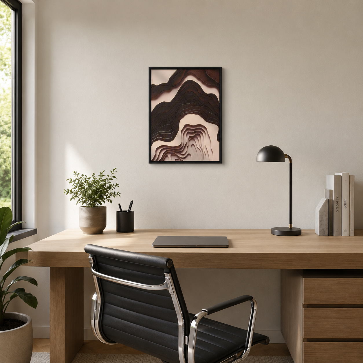 Minimalist Earth Tone Contour Line