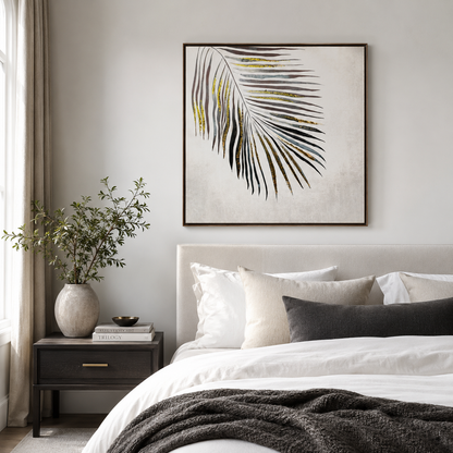 Minimalist Gold & Black Palm Leaf