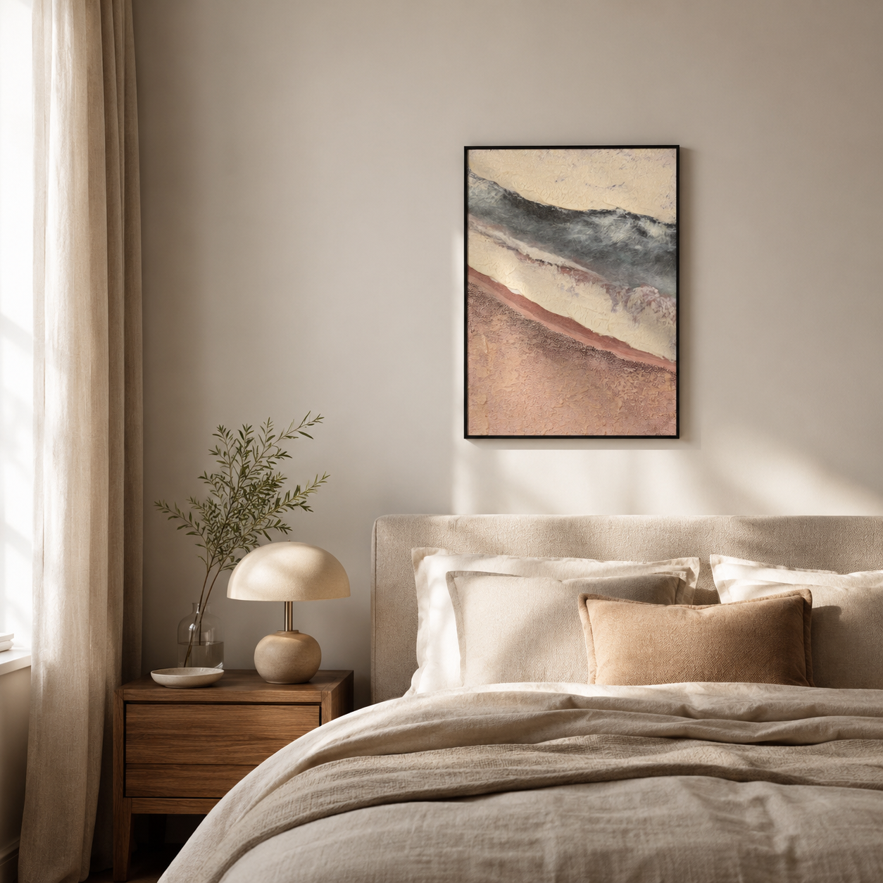 Minimalist Neutral Impasto Beach