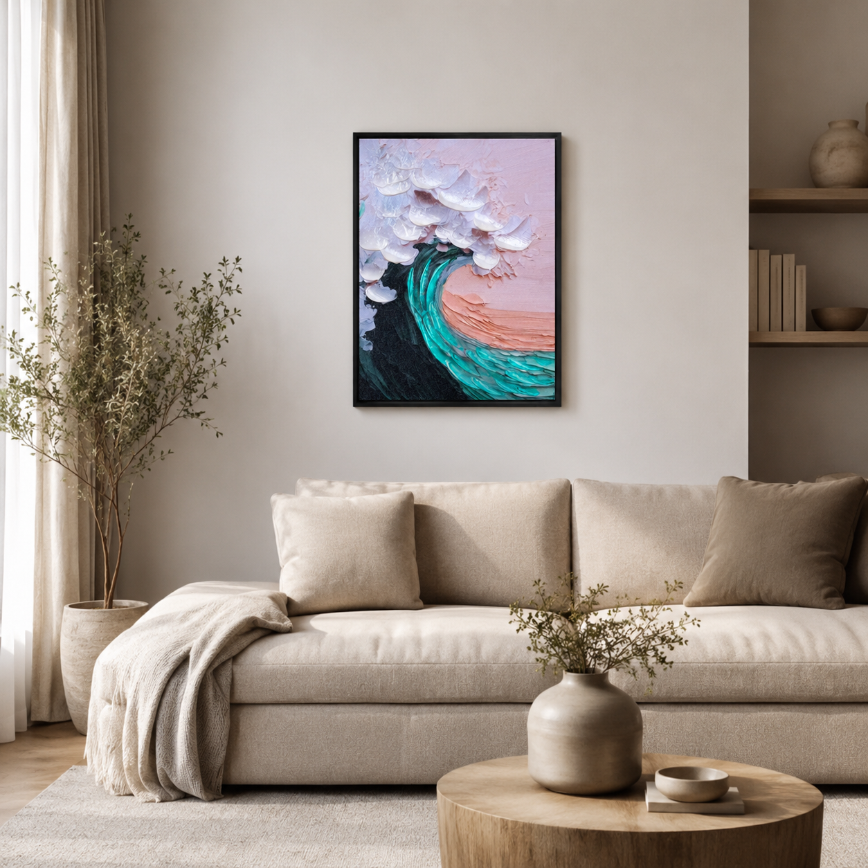 Modern Coastal Impasto Surf