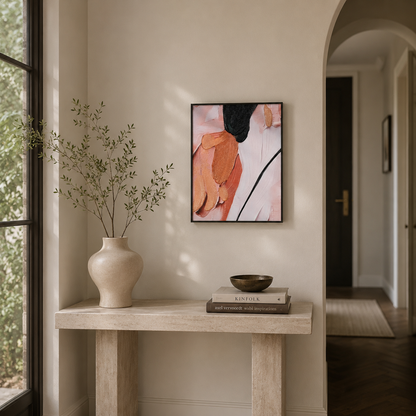 Modern Blush Pink and Black Abstract