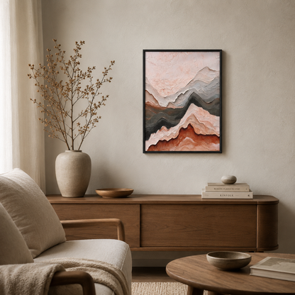 Modern Earth Tone Abstract Mountain