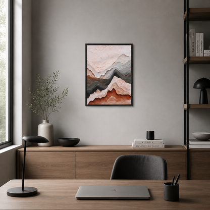 Modern Earth Tone Abstract Mountain