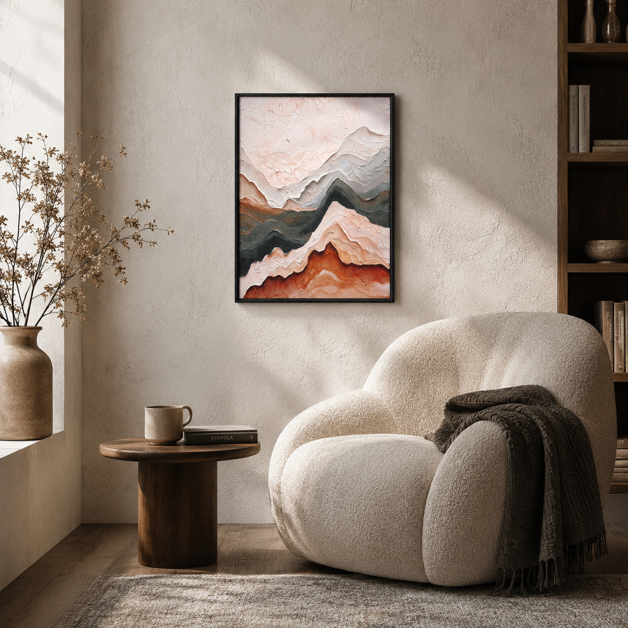 Modern Earth Tone Abstract Mountain