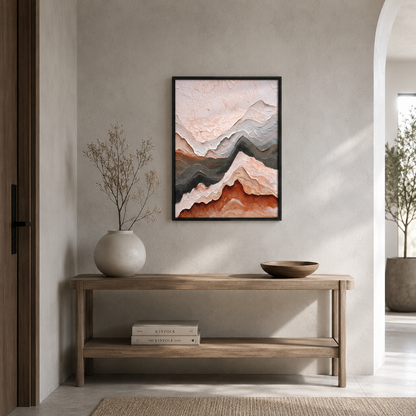 Modern Earth Tone Abstract Mountain
