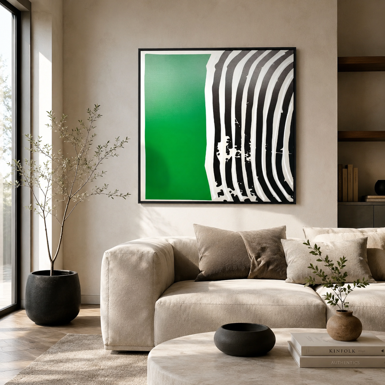 Modern Geometric Green & Black