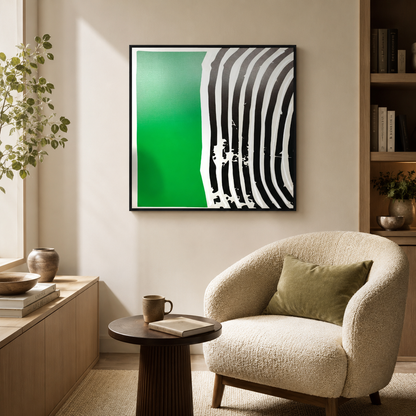 Modern Geometric Green & Black