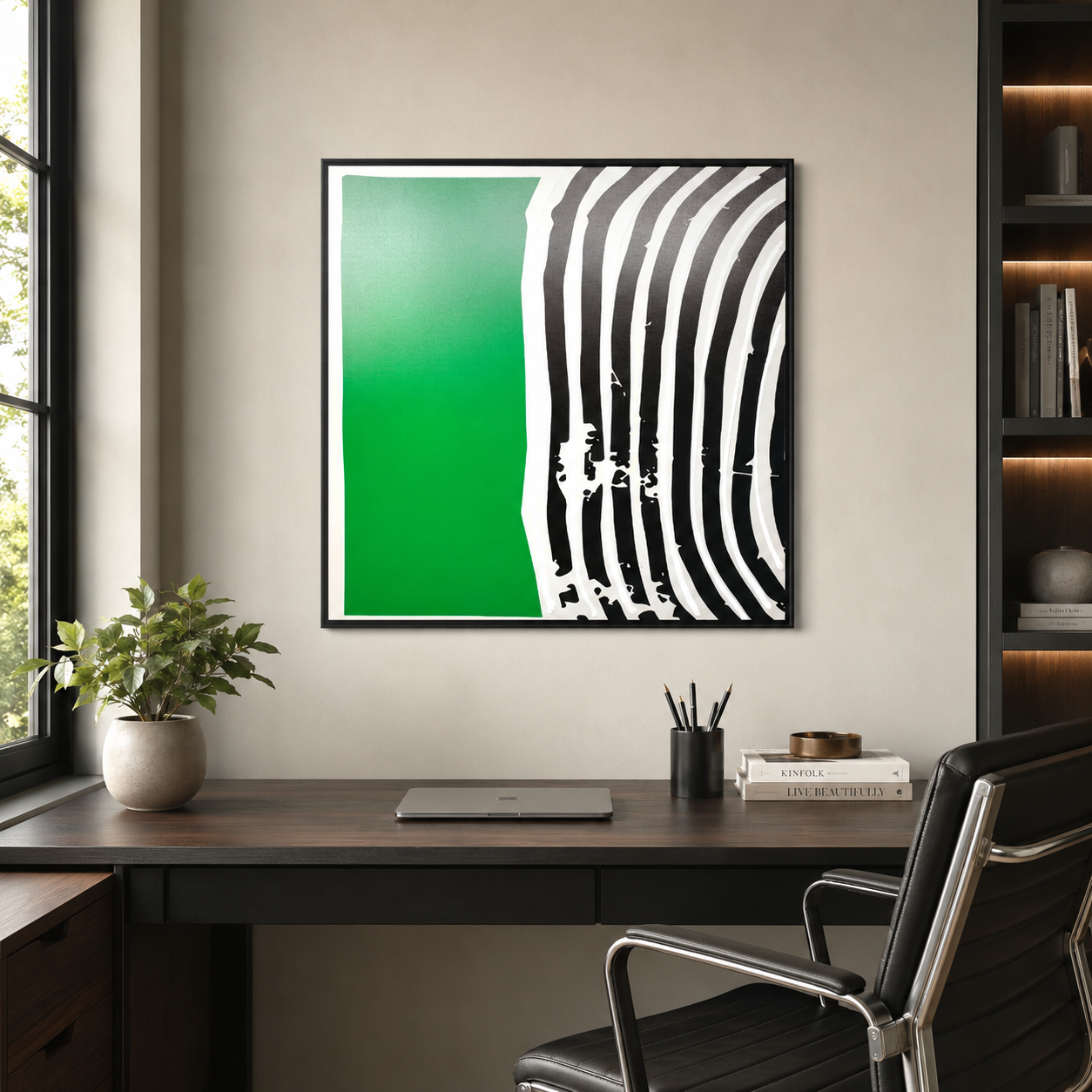 Modern Geometric Green & Black