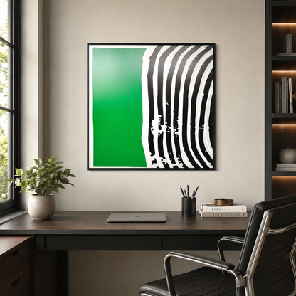 Modern Geometric Green & Black