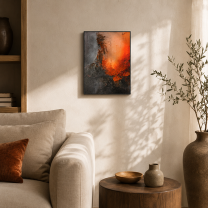 Modern Glowing Embers Impasto