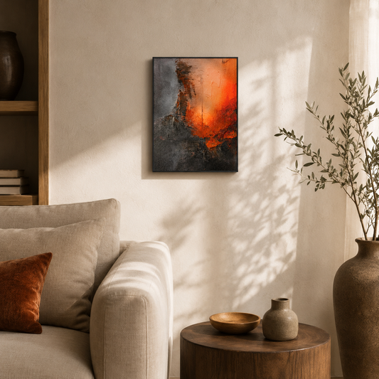 Modern Glowing Embers Impasto