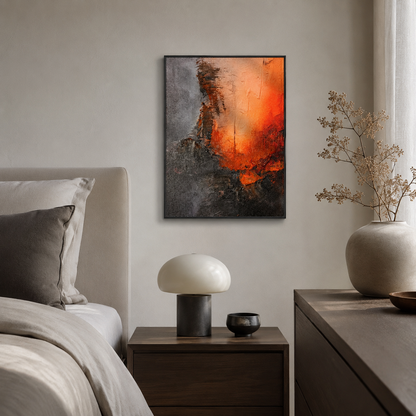 Modern Glowing Embers Impasto